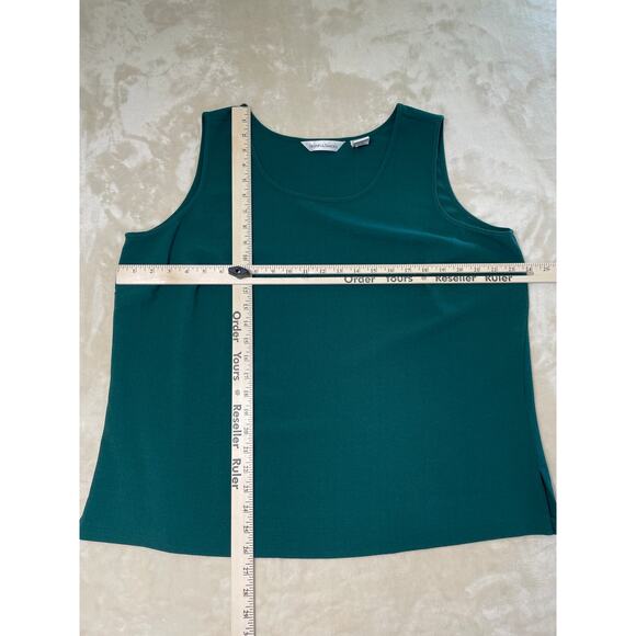 Vintage Woman’s Emerald Green Drapers & Damons Tank Blouse 3XL - Picture 3 of 7